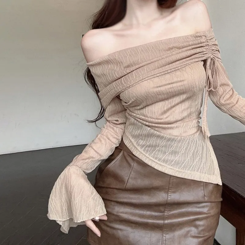 여성 자외선 차단 긴팔 상의, Y2K 스트랩, 메쉬 질감, 슬림핏, 여름