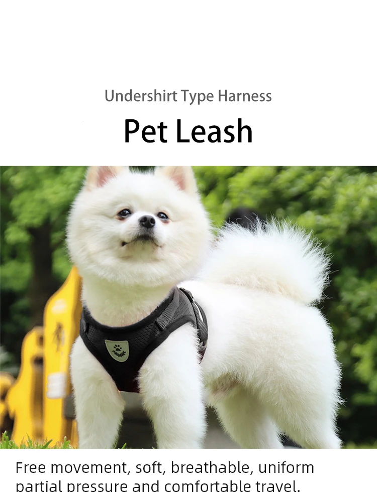 Pet Leash Undershirt Harnesses Mesh