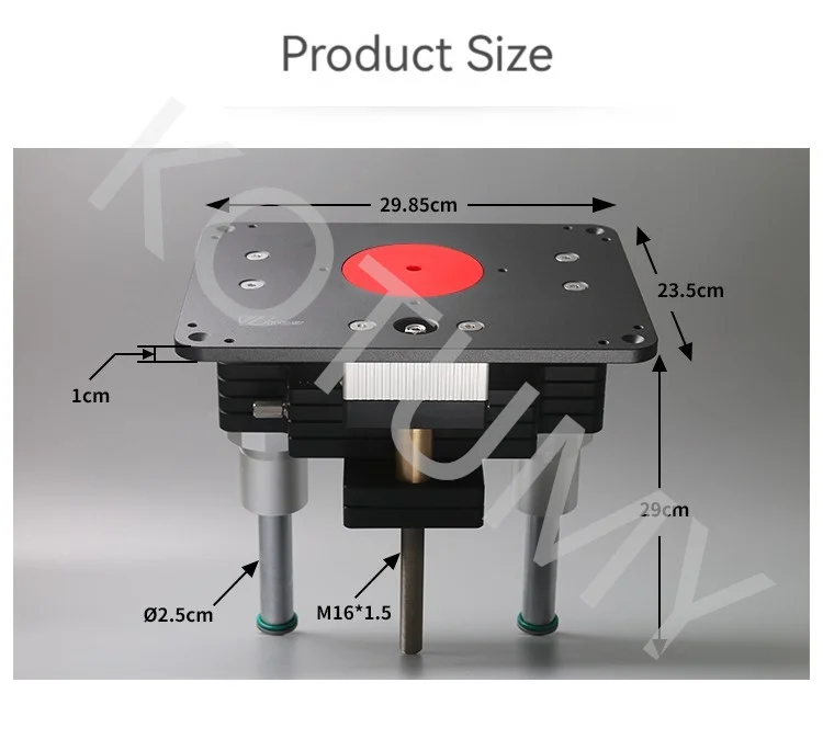 107 to 65mm Heavy Duty Wood Router Lift Elevator with Aluminium Router Insert Plate Woodworking Machine Tools N