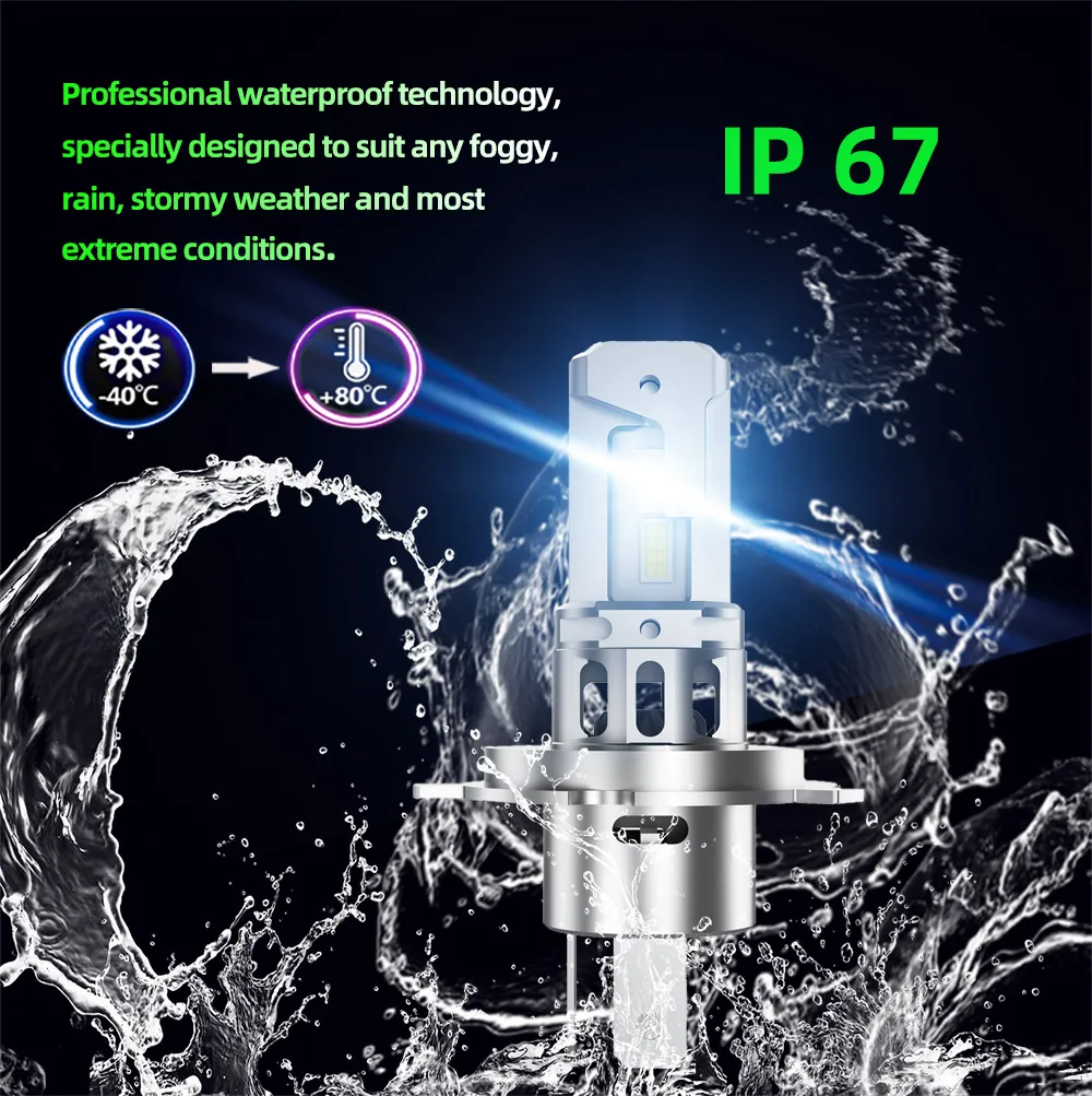 60W H1 H8 H7 H11 LED Headlight Bulbs CANBUS Lights 30000LM H4 9005 HB3 9006 H3 Mini Lamp CSP Wireless Car LED with Fan