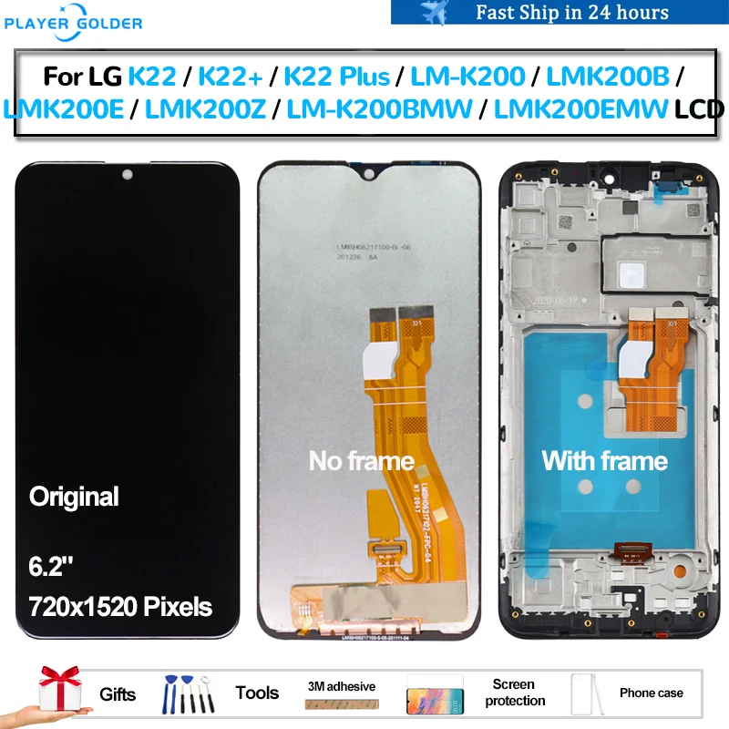 

Original For LG K22 K22 Plus K22+ LM-K200 LMK200B LMK200E LMK200Z Pantalla lcd Display Touch Panel Screen Digitizer Assembly LCD