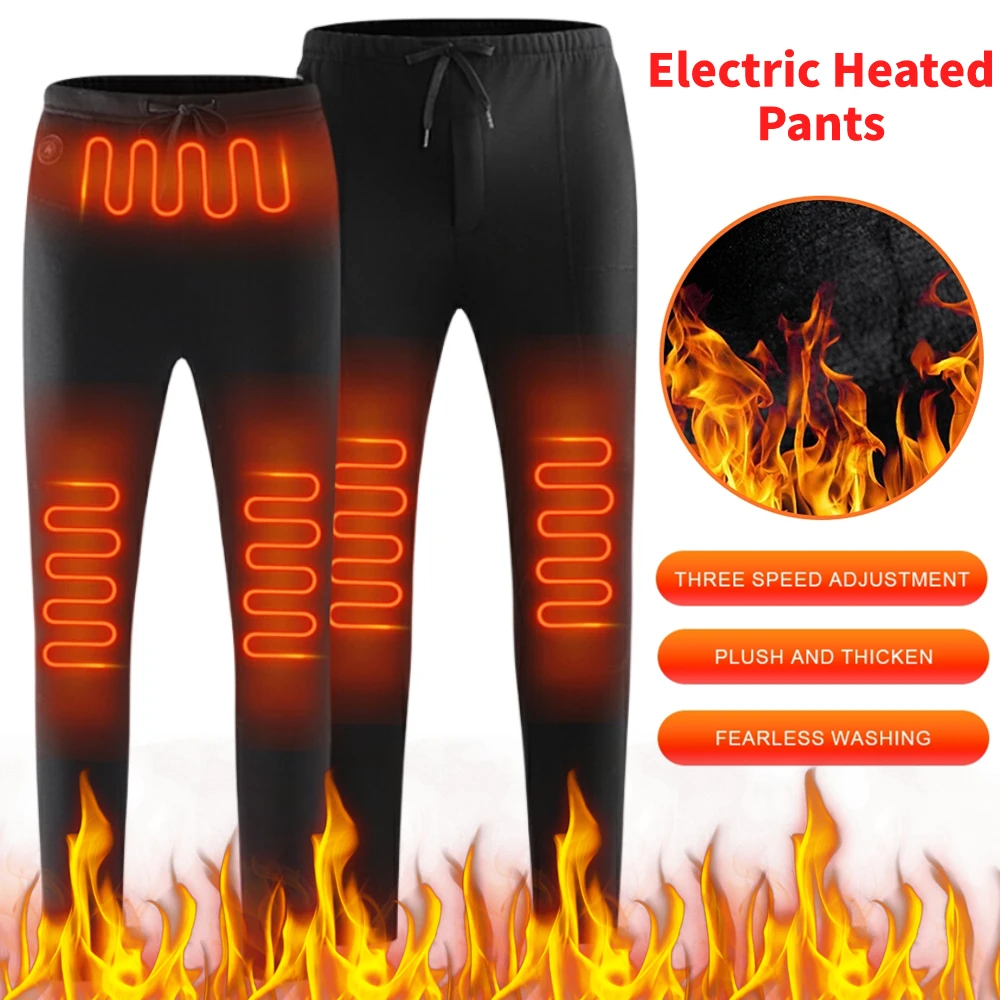 Winter Heated Pants Women Men USB Rechargeable Electric Heating Pants  Outdoor Hiking Skiing Sports Thermal Trousers Warm Clothes