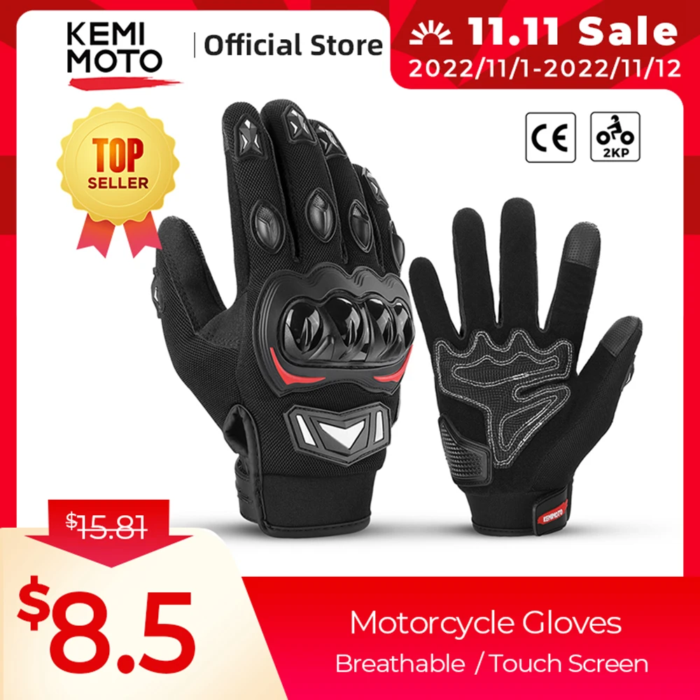 Tanio Rękawice motocyklowe KEMIMOTO Letnie rękawice motocyklowe z twardym Knuckle ekran dotykowy