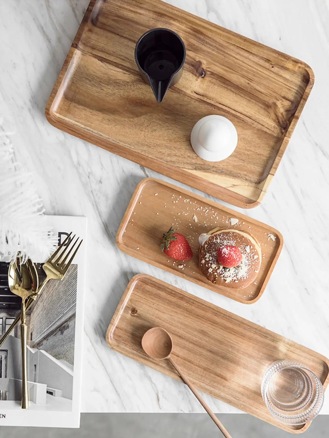 Appetizer Plates Wooden Square Trays Serving Board For Cheese Appetizer Charcuterie Food Dessert Home Party