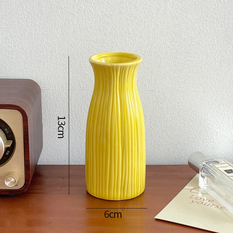 Modern Candy Color Ceramic Bud Vase for Pampas Grass and Flowers - Home Decor Accent