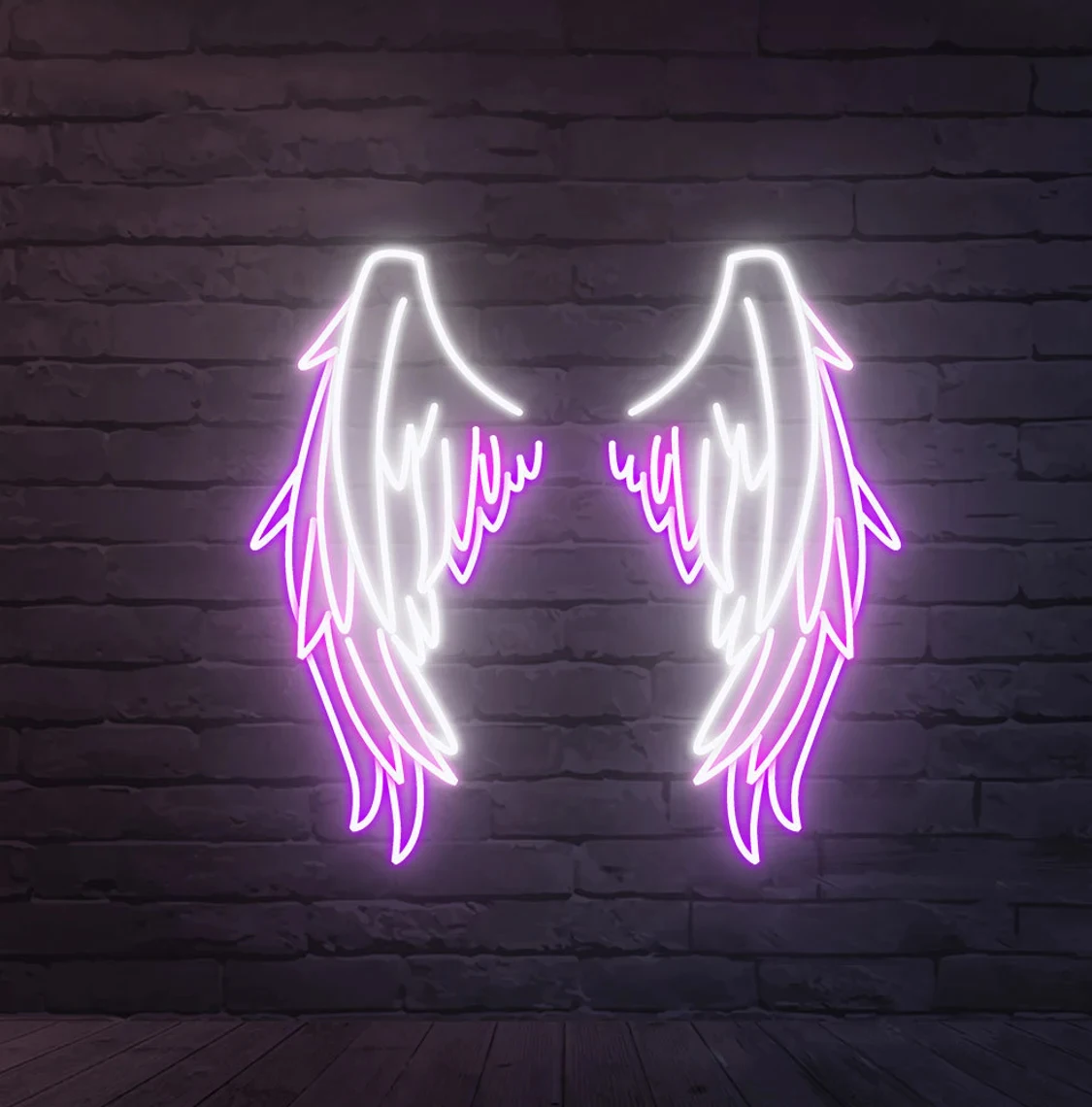 Description Picture 2 of itemAngel Wings with Halo and Text LED Neon Sign Beauty Salon Decoration Neon Signs Custom Bedroom Home Bar Wall Decor Night Lights