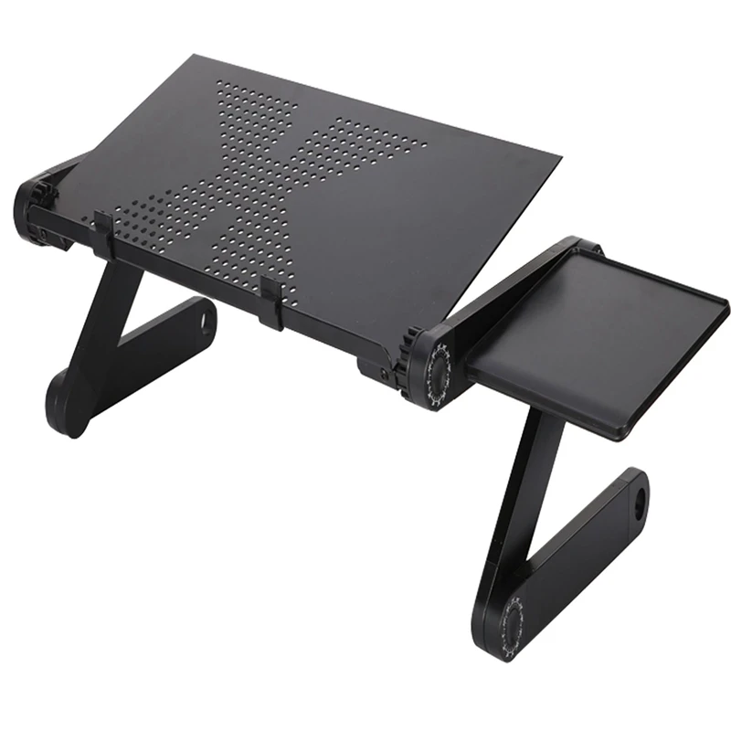 Practical Aluminum Laptop Folding Table Computer Desk Stand Lazy Stand 360 Degree Rotating Multifunctional Portable Table-Black best office chair Office Furniture