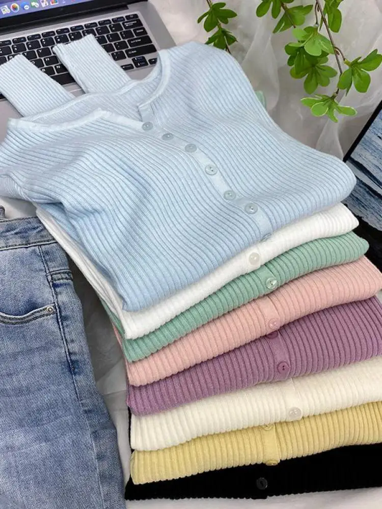 thumbnail image 2 of Suéter holgado con cuello en V y pequeño viento fragante para mujer, suéter, abrigo, oferta especial, cárdigan, novedad de 2024, 2 of 5