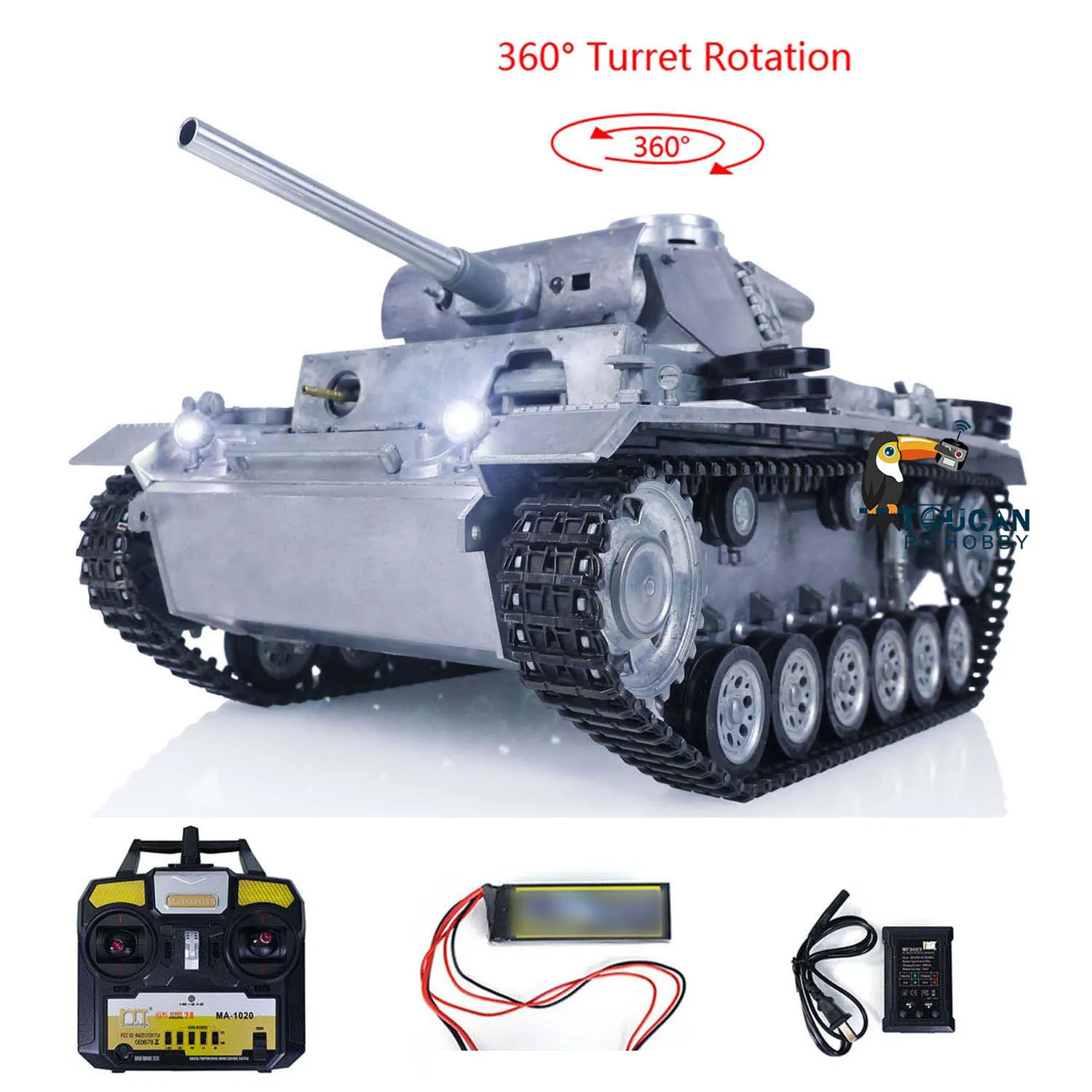 In Stock Mato Metal 1/16 Scale German Panzer III BB Shooting RTR RC Tank 1223  Gift Toys 2