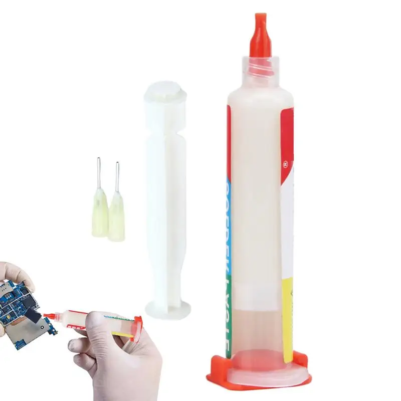 

Паяльный флюс для электроники, 10 мл, не требующая мытья флюс для пайки с шприцом, дизайнерские электронные сварочные принадлежности для двигателей