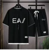 Summer Men's two-piece Linen Fabric Casual T-shirt and Men's Tracksuit Fashion short-sleeved tracksuit 1