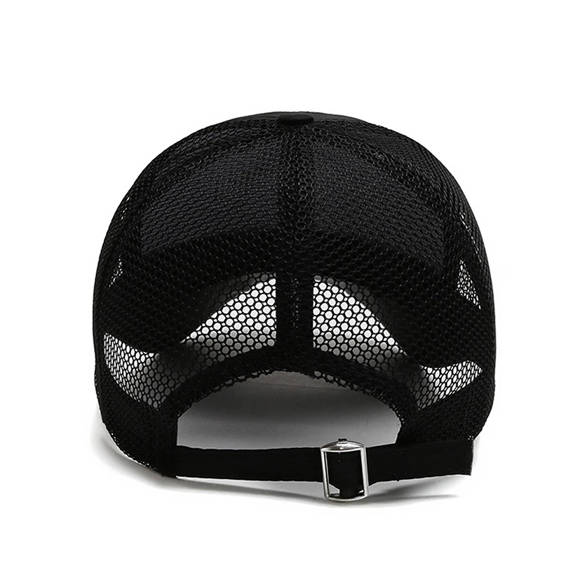 Einfache Trucker Hut solide Baseball kappe Männer Mesh atmungsaktive Sonnenschutz kappen Label Stick Snapback Sonnenhut Sommer Golf Baseball Hut – Detail 9