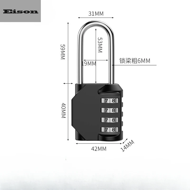 Combination Padlock Mini Combination Padlock Password Locks 4 Digit Waterproof Outdoor Lock For Door Suitcase Bag Package Cabinet Locker Window