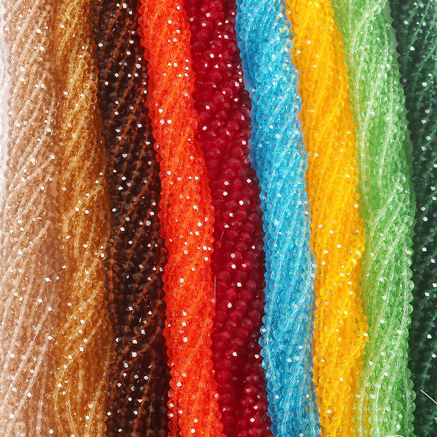 Austria Crystal Beads 2mm 4mm 6mm 8mm Rondelle Faceted Glass Beads Loose Spacer for DIY Bracelet Garment Making