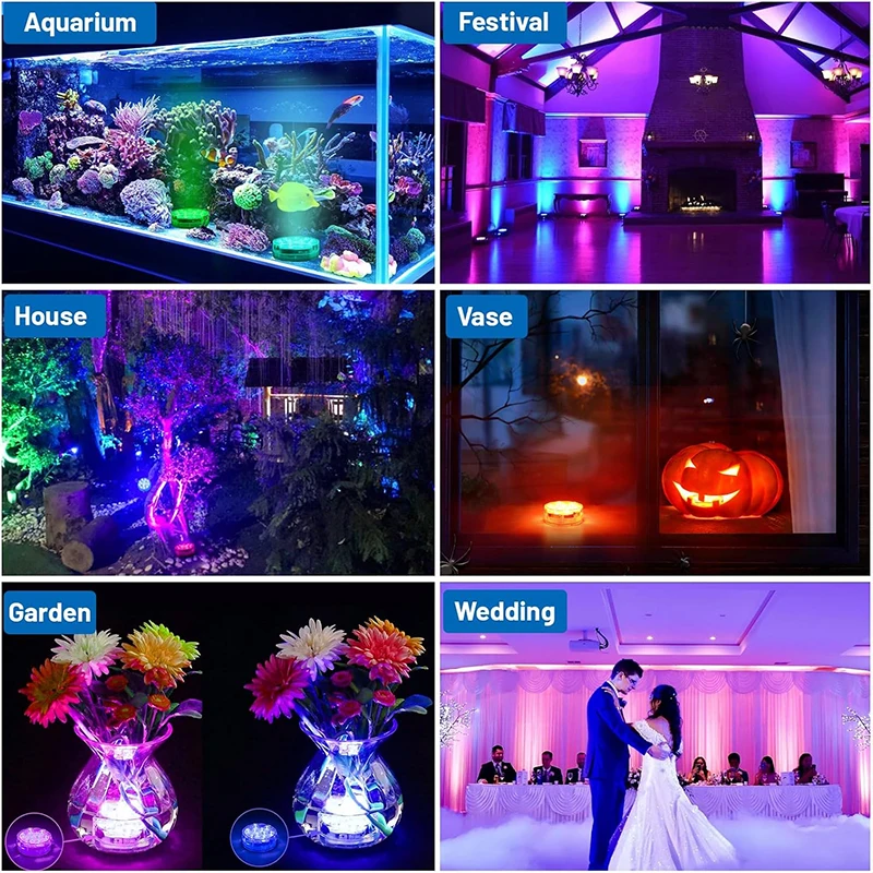 Underwater light 10Led swimming pool light remote control RGB dive fish light LED underwater lamp ship/car decorative lamp vase aquarium
