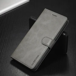 Premium Flip Leather Wallet Phone Case with Business Card Slot - iPhone 12 Mini (Grey)