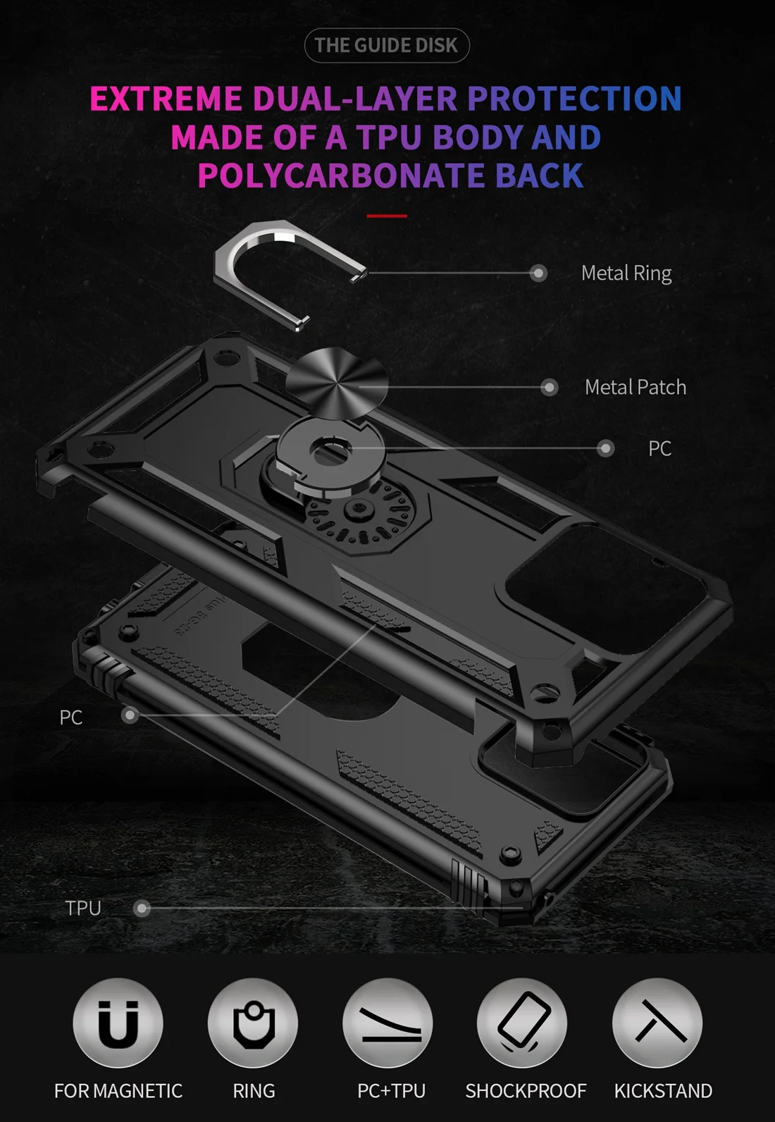 Shockproof Dual Layer Hard Cover Phone Case