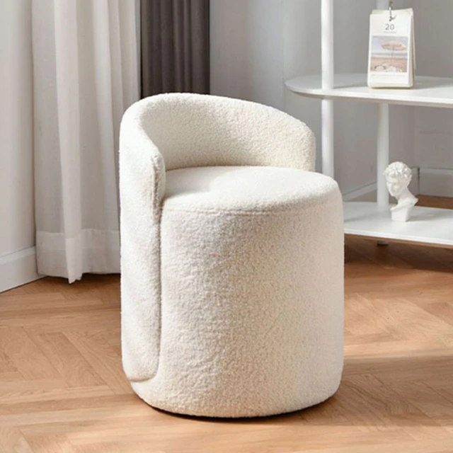 Moderna camera da letto di lusso sgabello Pouf con schienale girevole  trucco Pouf sedia velluto pelle salvaspazio mobili - AliExpress