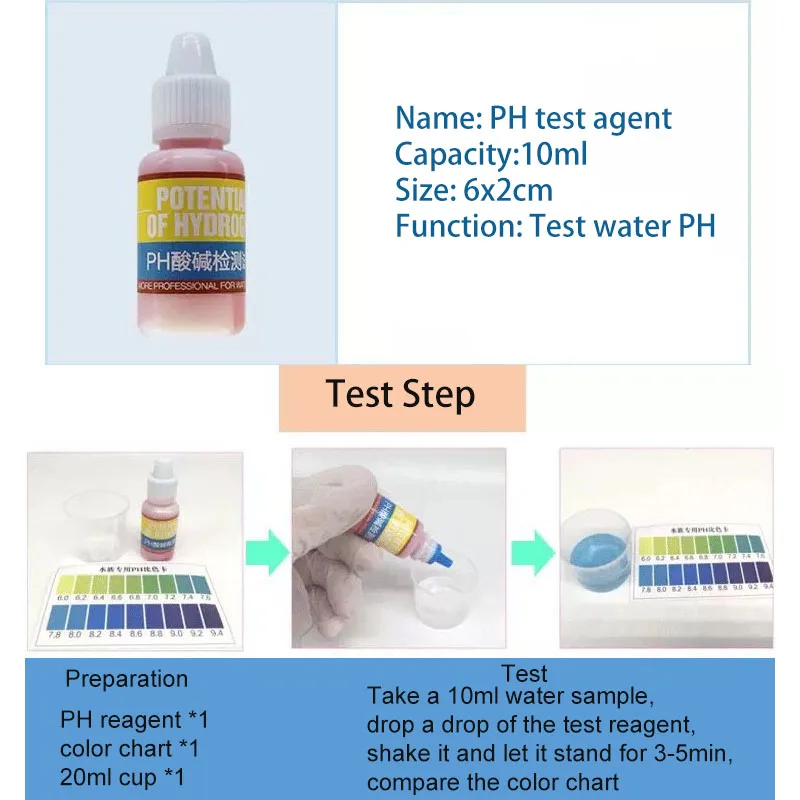 PH NH4 NO2 No3 GH CI H2S aquarium fish tank water quality testing solution aquaculture water quality Testing monitoring agent fish aquarium turtle tank