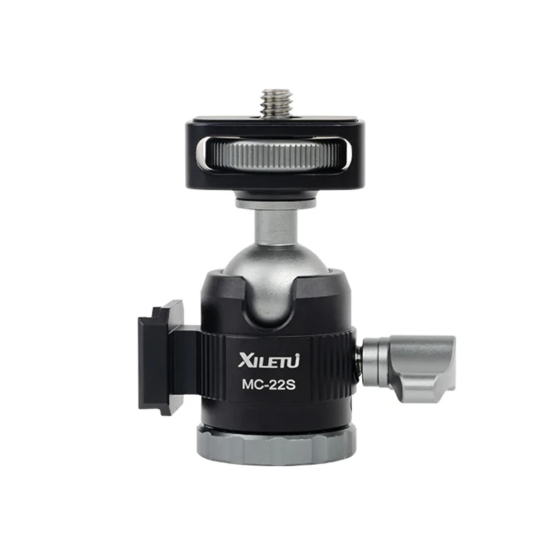Mini Cold Shoe Ball Head XILETU MC22S for Camera Phone Tripod Extension Pole Selfie Stick Photography Fill Light Monopod Bracket