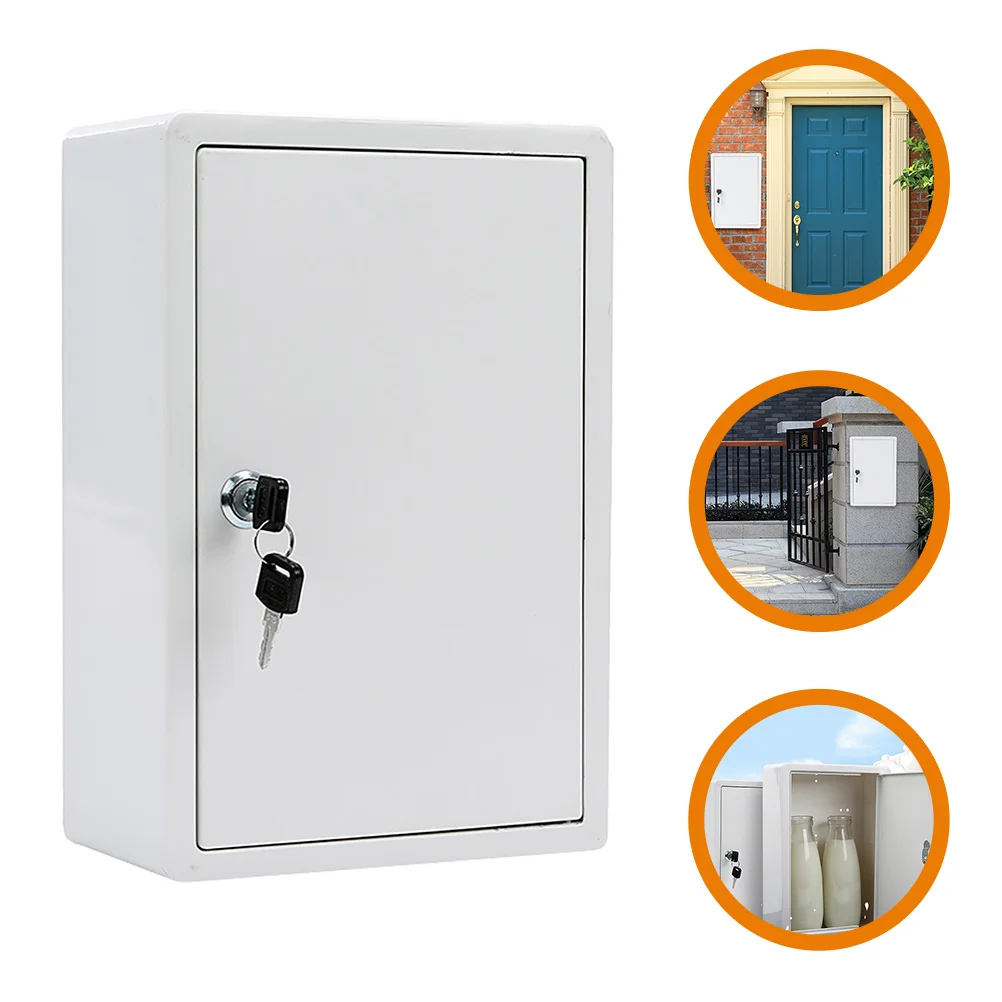 Wall Mount Milk Box Outdoor Delivery Plastic Lockable Milk Crate Case Tool Packaging Storage Container Home Mailbox Hanging Box