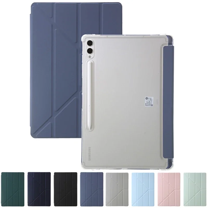 Shell Inteligente Magnético para Samsung Galaxy Tab Suporte Multi-dobrável Tampa Traseira Clara Estojo s9 fe 5g