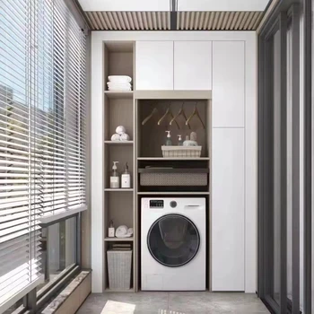 สินค้าใหม่ ตู้อ่างล้างจานระเบียงพร้อมเครื่องซักผ้า ตู้ระเบียงที่ทันสมัยในตู้เก็บของระเบียง 1