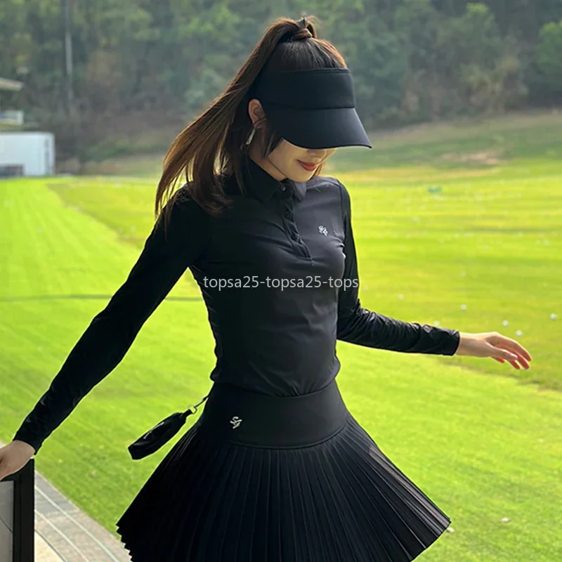 SG Summer Quick-Dry Golf Shirt Women Sun Protection Ice Silk Long Sleeves Tops Ladies Breathable Golf Apparel XS-XL