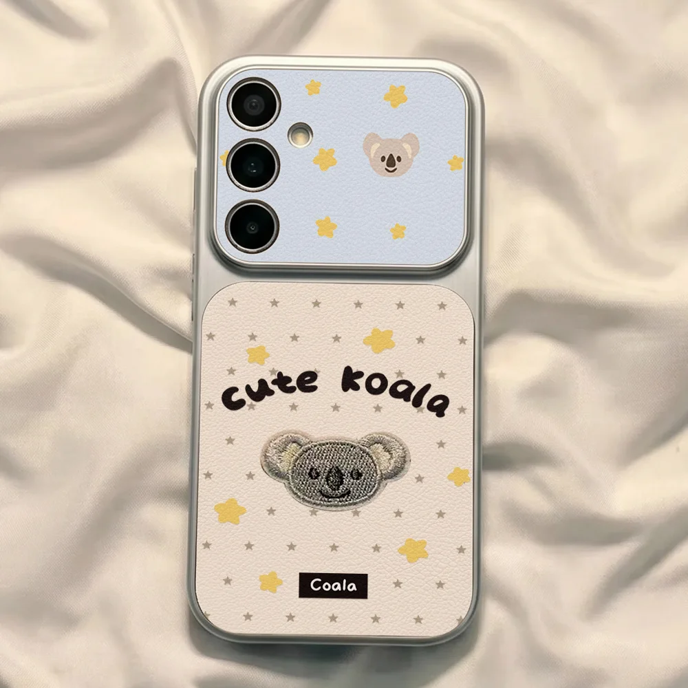Kawaii Star Koala Phone Case in Blue and White with Built-in Bracket