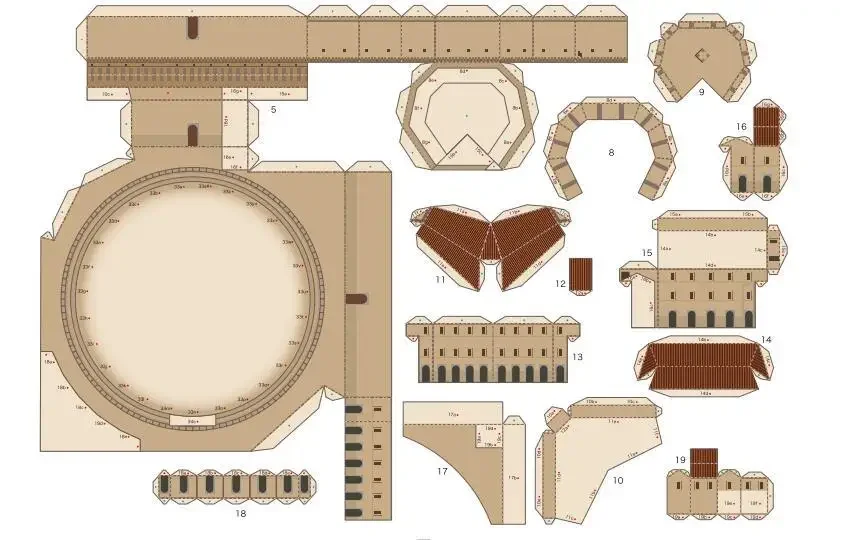 Castel Sant'Angelo Taly 3D Paper Model Famous Handmade DIY Building Papercraft Toy