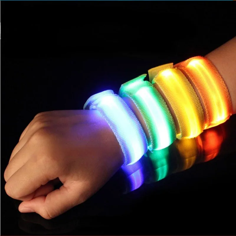 Light Up Wristbands Flashing Arm Wrist Bands LED Glow Bracelets for Bar ...