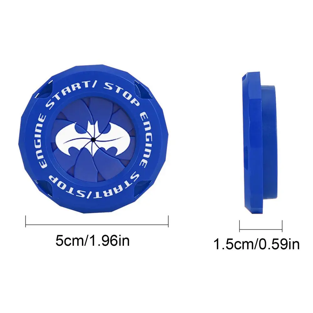 Bat Design Push Start Button Cover - Decorative and Protective Car Accessory