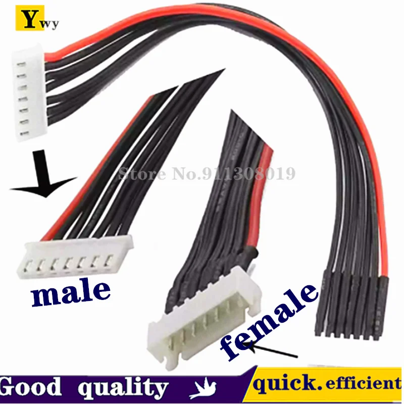 Model aircraft lithium battery balanced charging cable 1S-17S charger 20AWG silicone cable 20/30/50CM male female double-ended aircraft battery charging cable