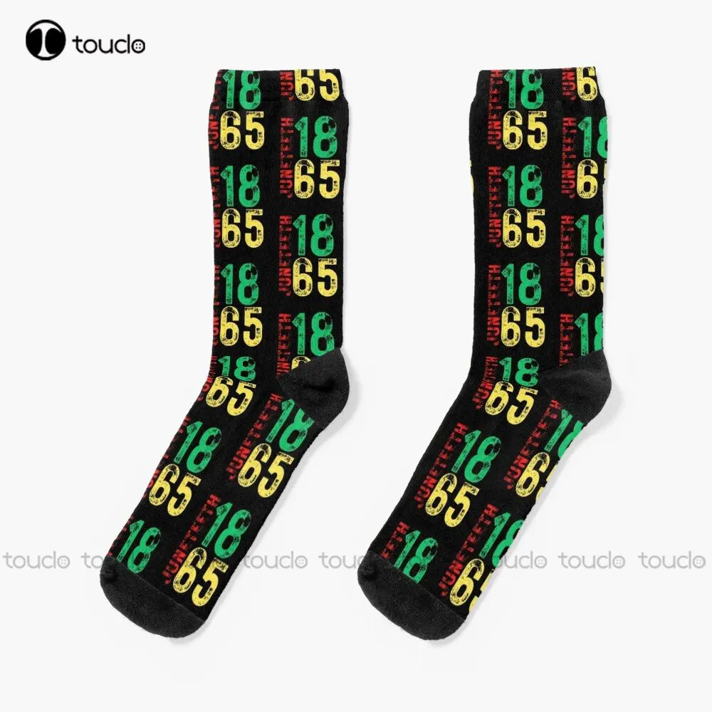 

Juneteenth Independence Freeish Day African American Celebration 1865 Socks Womens Hiking Socks 360° Digital Printing Streetwear