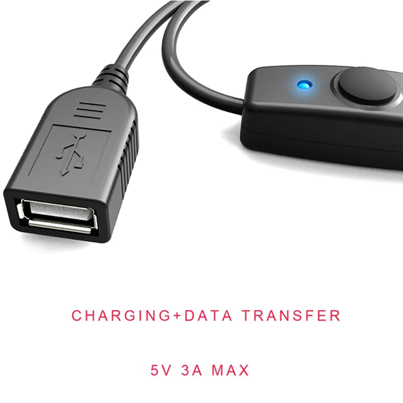 데이터 동기화 USB 2.0 연장 코드, USB 익스텐션 케이블, ON OFF 스위치 LED 표시기, PC 노트북 USB 선풍기 LED 램프