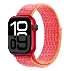 Premium Nylon Loop Strap for Apple Watch - Versatile and Durable Replacement Bracelet (100 Rainbow Red)