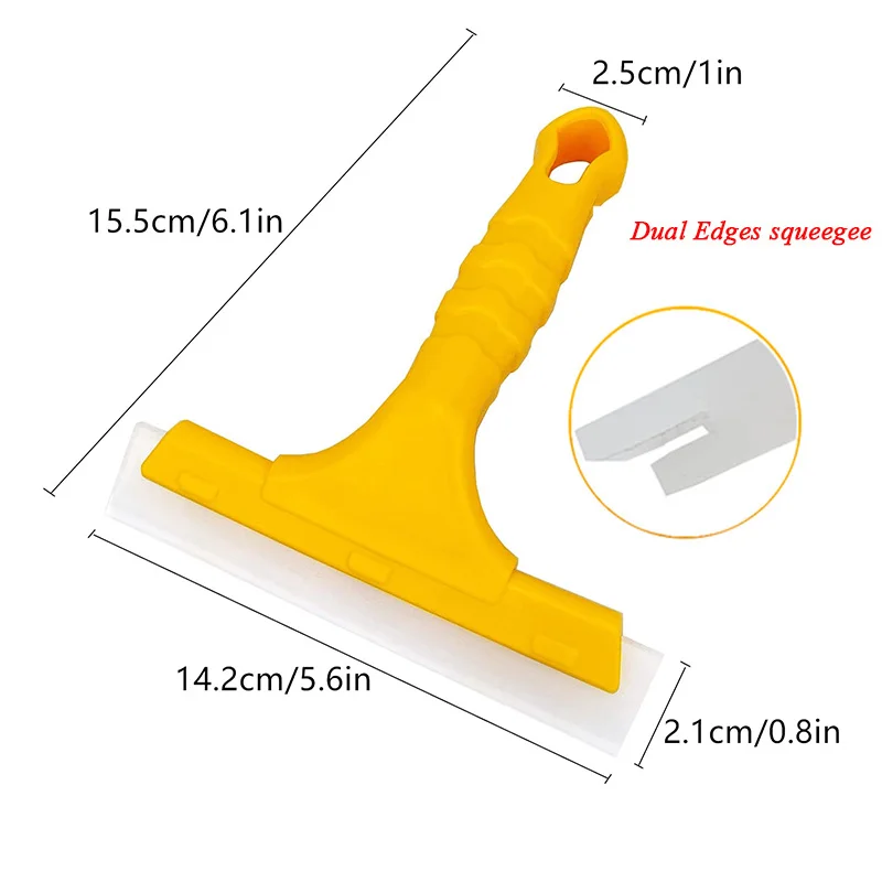 Car Water Wiper Scraper Rubber Squeegee for Car Windshield Window Glass Mirror Cleaning Water Dual Blade Vehicle Accessories