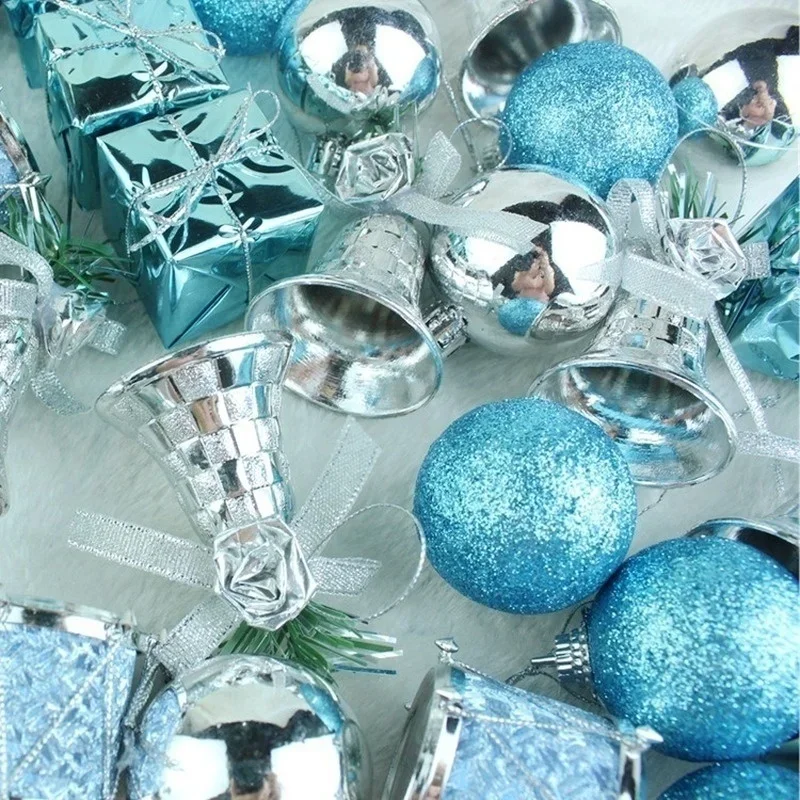 32Pcs Lake Blue Christmas Lotto Pack Pendant Christmas Tree Ornaments Christmas Pendant Christmas Decorations for Home