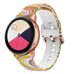 Stylish Printed Silicone Strap - Universal 20mm & 22mm Sports Band for 22mm watchband (30 Dynamic Wave)