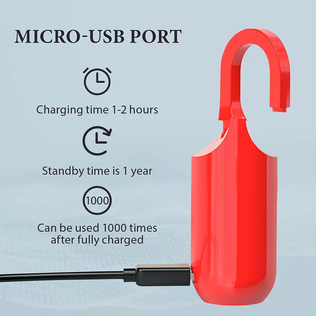 Smart Fingerprint Padlock for Locker Small Rechargeable Fingerprint Lock Keyless Biometric Thumbprint Padlock Locker Suitcase 6