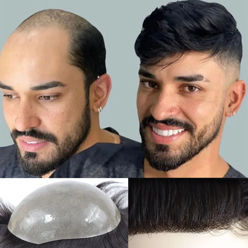 

0.06mm Ultra thin Biological Scalp Korean buckle technique Strong Roots Patch For Male Human Hair Wig Capillary Prosthesis Peruk