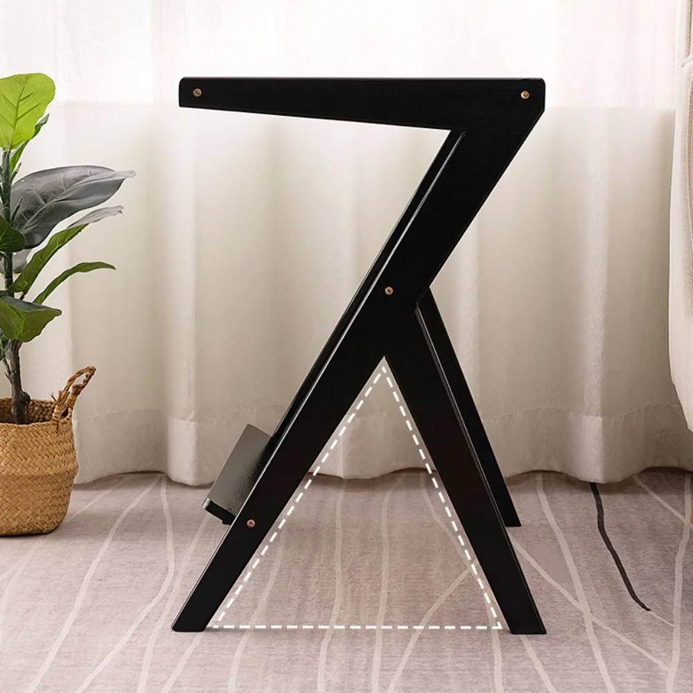 Side Table Z Shape Mobile Cabinet With Tempered Glass Top Living Room Furniture Simplistic Bamboo Bedside Coffee Table Modern
