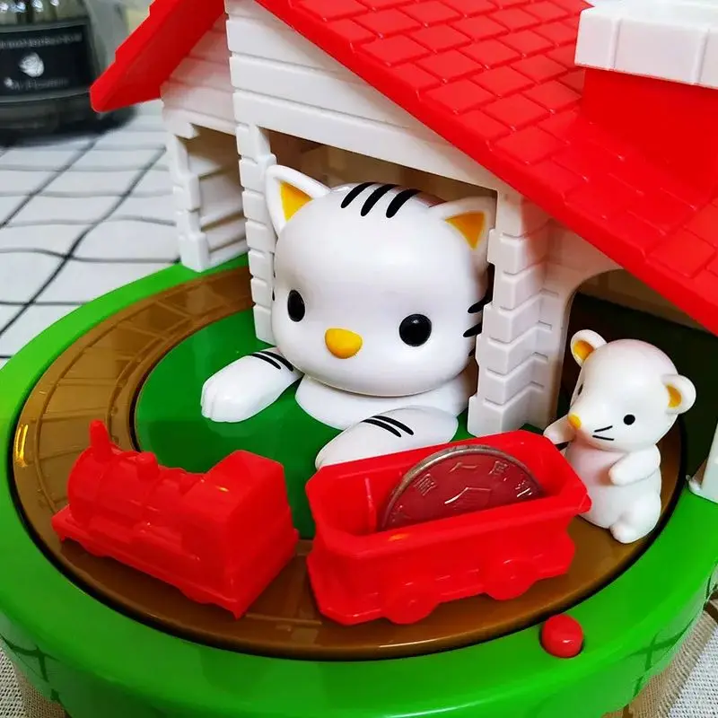 NEW Electronic Piggy Bank Cute Mouse And Cat Money Box With Music Coins Saving Box Desk Toy For Kids Birthday Christmas Gift 5