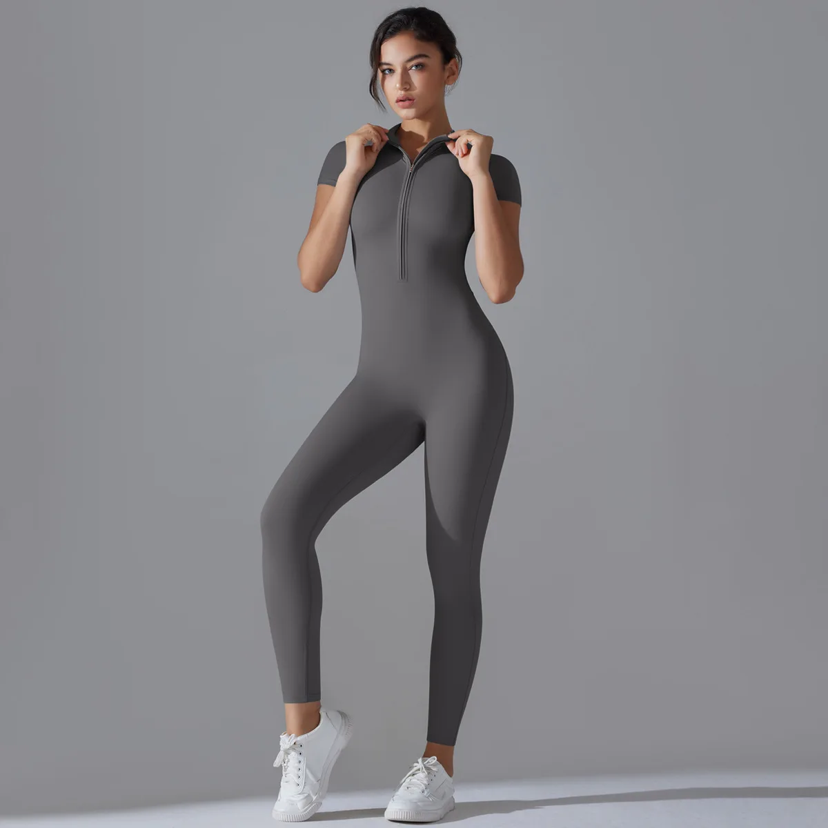 Zipper Jumpsuit Fitness Sports Overalls Gym Clothing Set Yoga Wear Pilates Workout Clothes for Women Outfit push-up Activewear 3