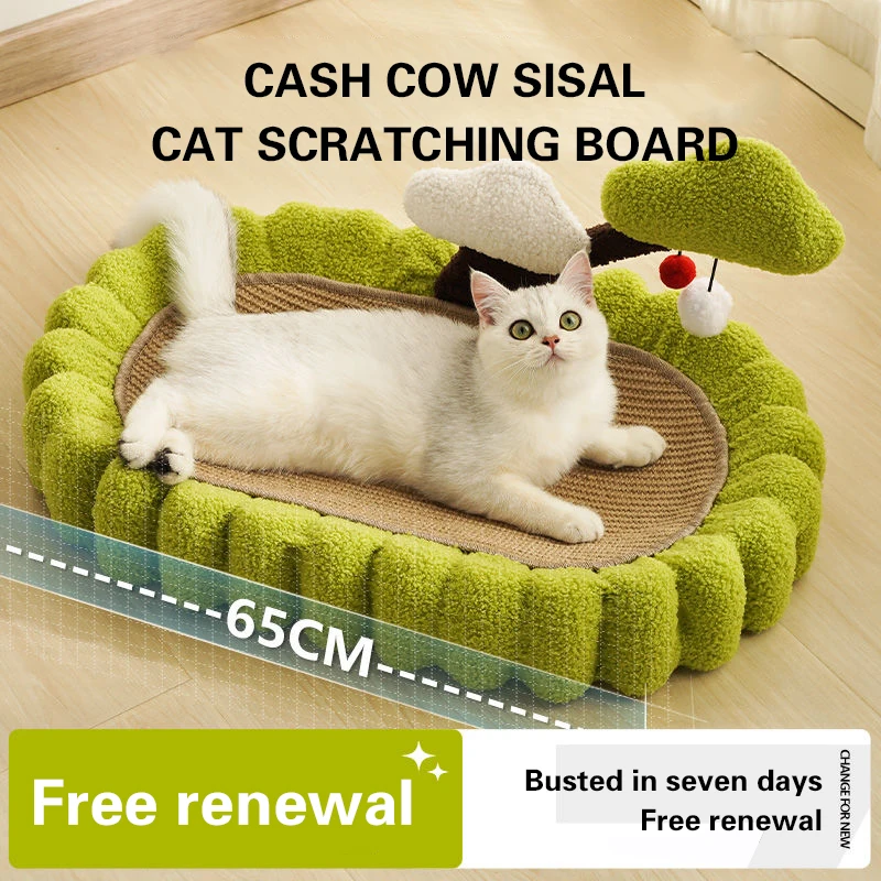 

Cat Tree Large Space to Sleep House Sisal Oval Basin Widened Cat Nest Durable Grinding Claw Cat Scratching Board Pet Accessories