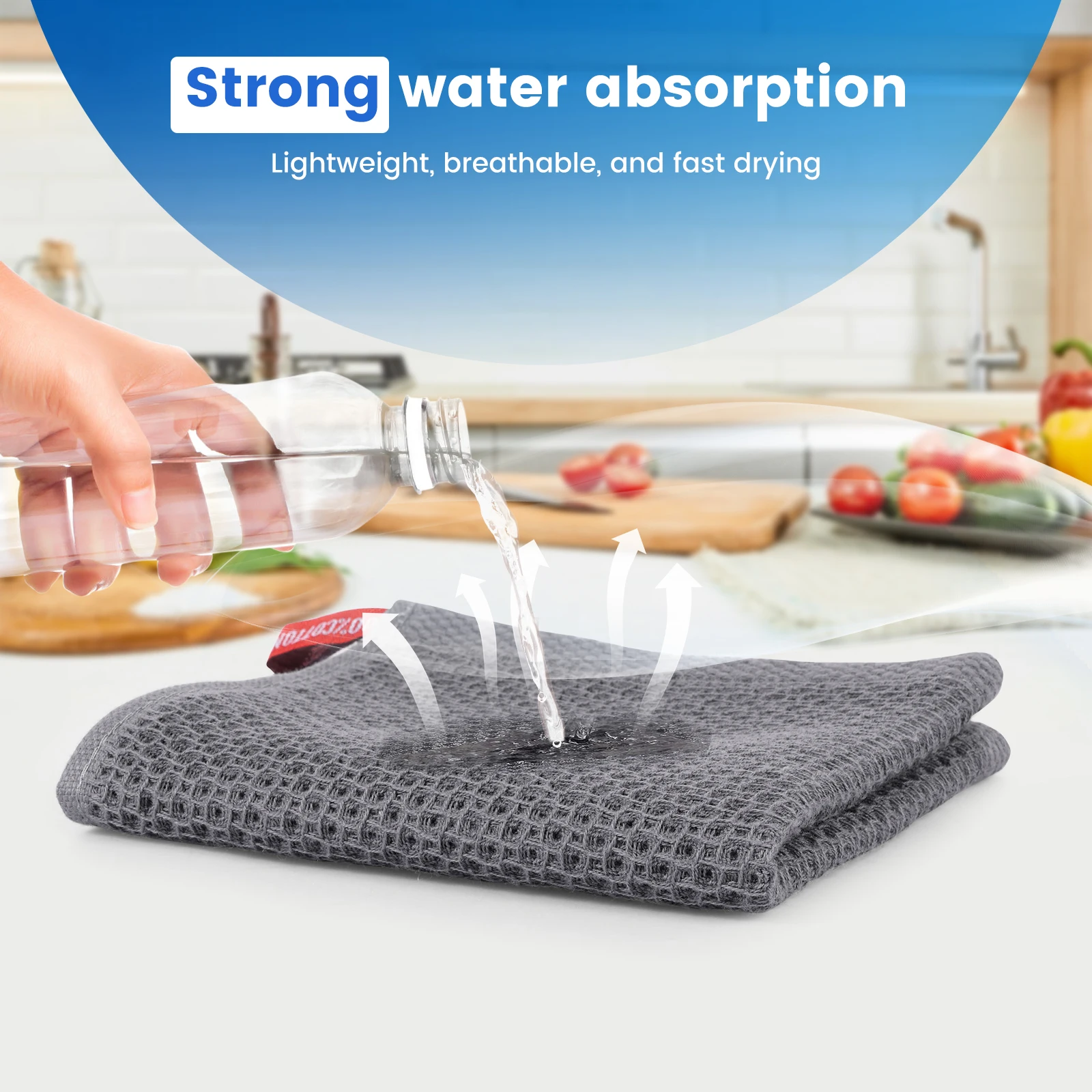 Cotton Kitchen Dish Towels Absorbent Quick Drying