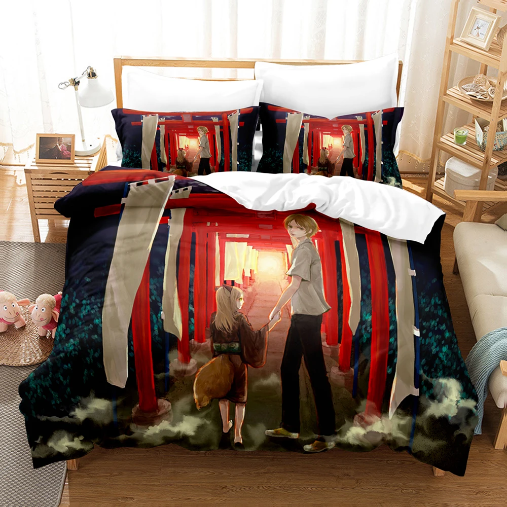 Natsume Buch der Freunde Anime 3D Bettbezug Bettwäsche Set Polyester Kissenbezüge Quilt Abdeckung Wohnkultur Geschenk Twin König königin – Detail 4