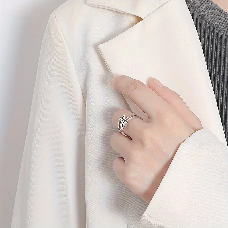 Adjustable Twist Ring Hypoallergenic Multi-Layer Spiral Unisex Charm Jewelry for Daily & Gift Occasions Valentine'S Day Suitable