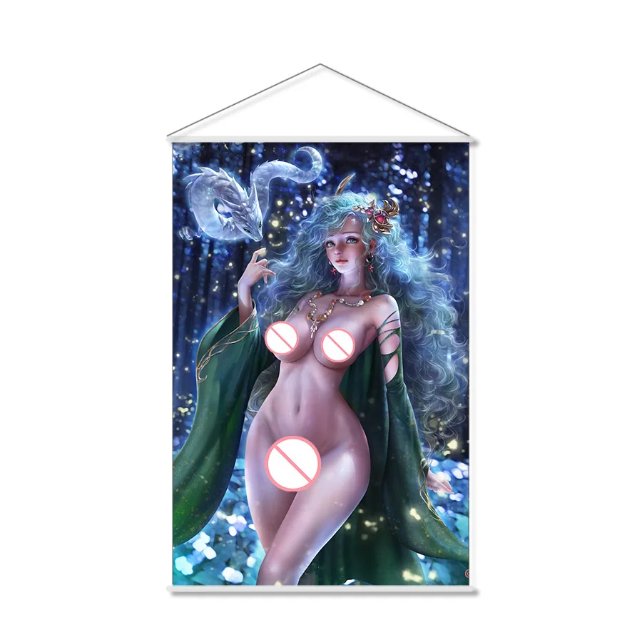 

Sexy Rydia Final Fantasy Anime Wall Scroll Hanging Poster Home Decor Painting