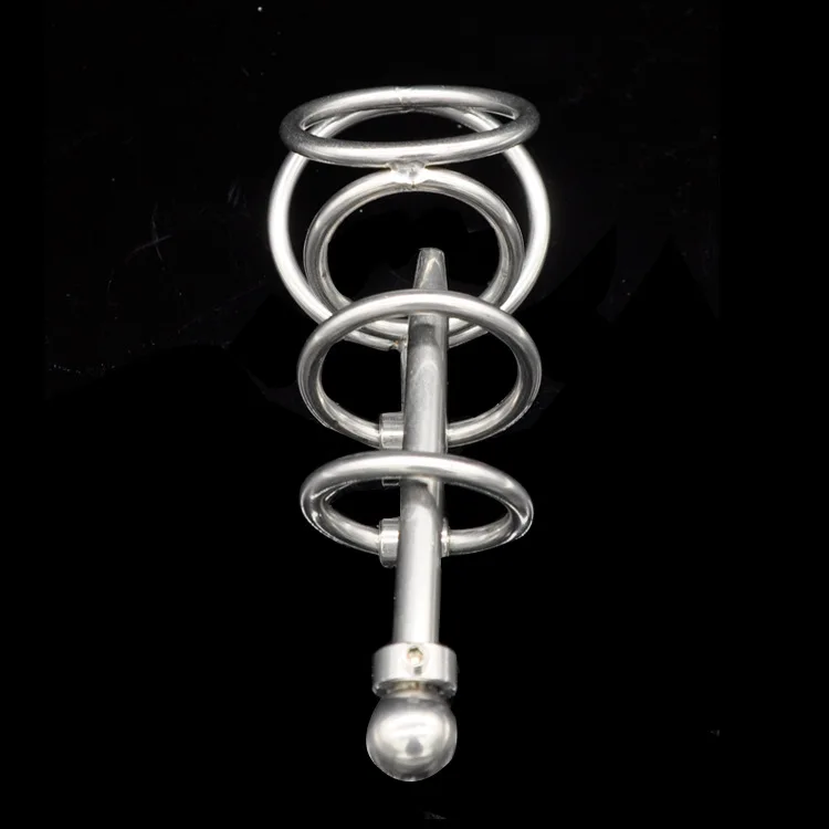 Male Stainless Steel Chastity Cage Bondage Cock Abstinence Chastity Device With Metal Urine Catheter Anti Cheating Lock
